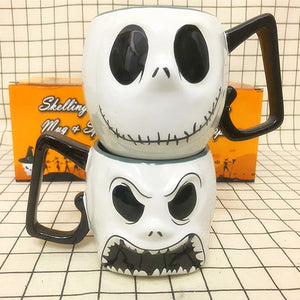 Halloween animation surrounding ceramic water cup Christmas Eve frightening JACK SKELETON Jack double-sided mug for friends